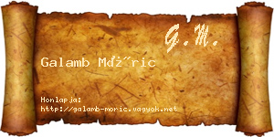 Galamb Móric névjegykártya